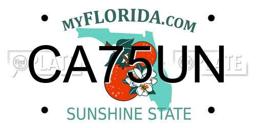 CA75UN Florida License Plate