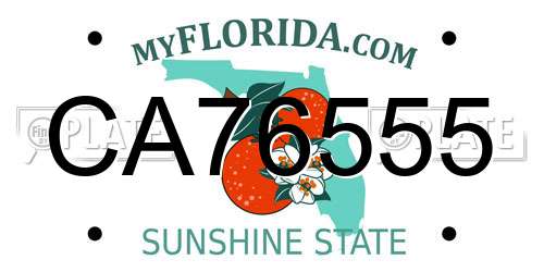 CA76555 Florida License Plate