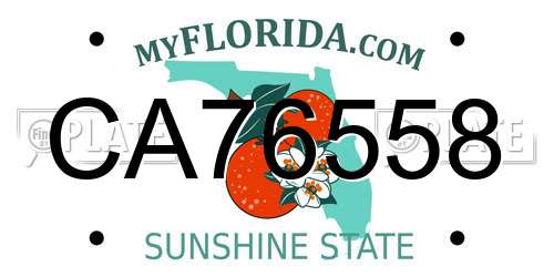 CA76558 Florida License Plate