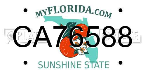 CA76588 Florida License Plate