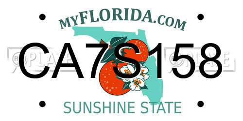 CA7S158 Florida License Plate