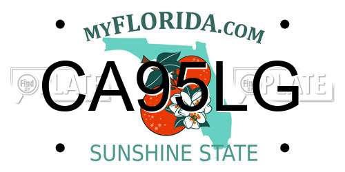 CA95LG Florida License Plate