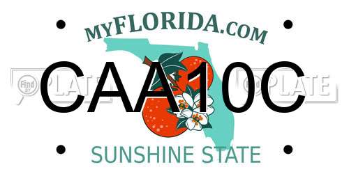 CAA10C Florida License Plate