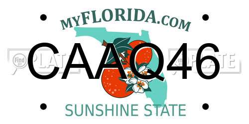 CAAQ46 Florida License Plate