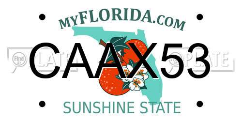 CAAX53 Florida License Plate