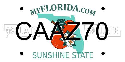 CAAZ70 Florida License Plate