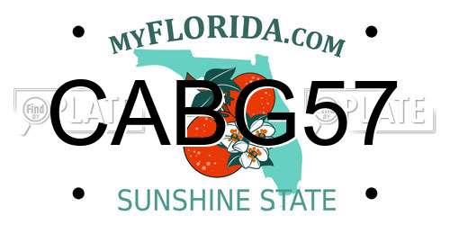 CABG57 Florida License Plate