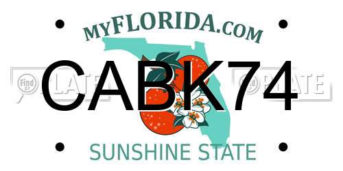 CABK74 Florida License Plate