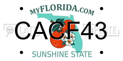 CACF43 Florida License Plate