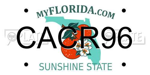 CACR96 Florida License Plate