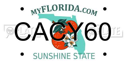 CACY60 Florida License Plate