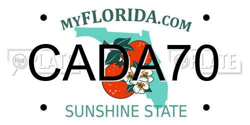 CADA70 Florida License Plate