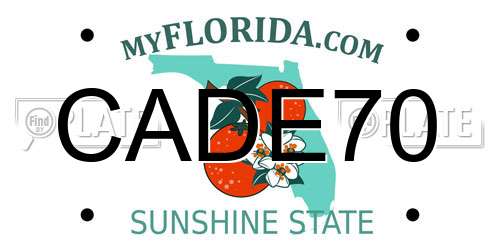 CADE70 Florida License Plate