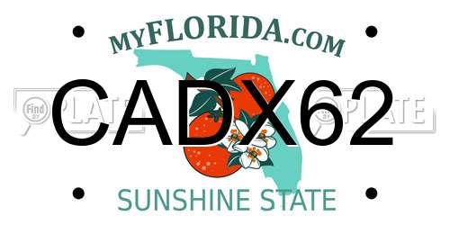 CADX62 Florida License Plate