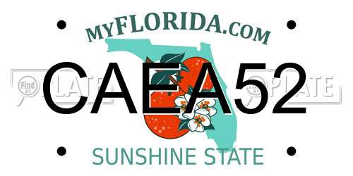 CAEA52 Florida License Plate