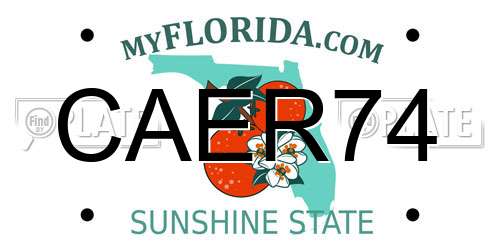 CAER74 Florida License Plate