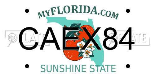 CAEX84 Florida License Plate