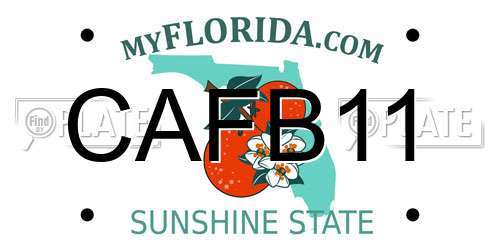 CAFB11 Florida License Plate