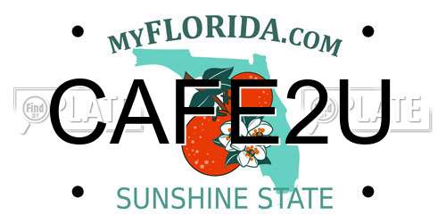 CAFE2U Florida License Plate