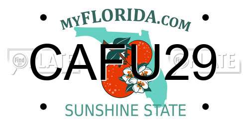 CAFU29 Florida License Plate