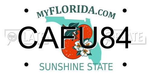 CAFU84 Florida License Plate