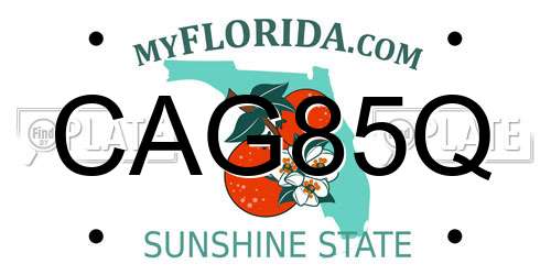 CAG85Q Florida License Plate