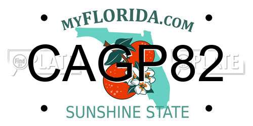 CAGP82 Florida License Plate