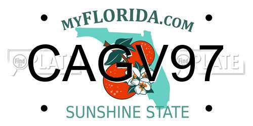 CAGV97 Florida License Plate