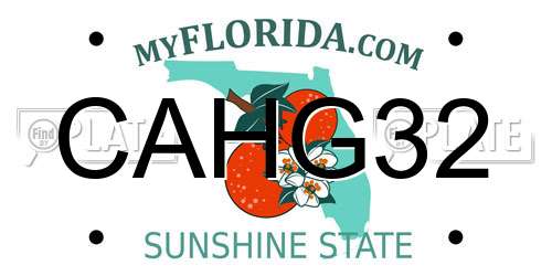 CAHG32 Florida License Plate