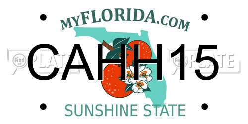 CAHH15 Florida License Plate