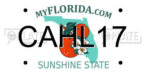 CAHL17 Florida License Plate