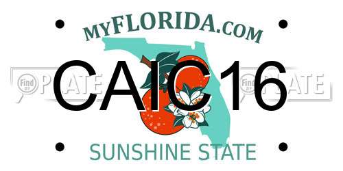 CAIC16 Florida License Plate