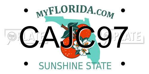 CAJC97 Florida License Plate