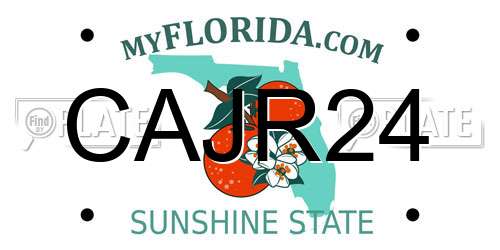 CAJR24 Florida License Plate