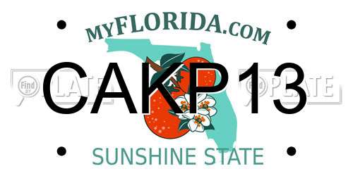 CAKP13 Florida License Plate