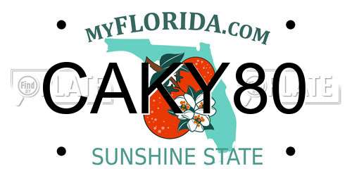 CAKY80 Florida License Plate