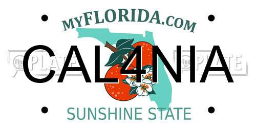 CAL4NIA Florida License Plate