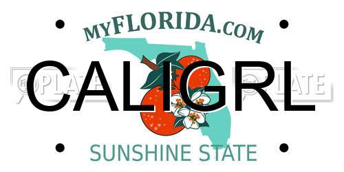 CALIGRL Florida License Plate