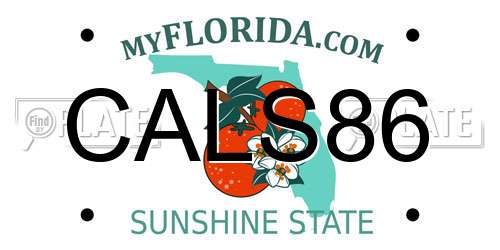 CALS86 Florida License Plate