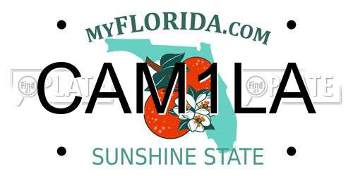 CAM1LA Florida License Plate