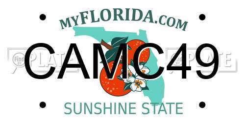 CAMC49 Florida License Plate
