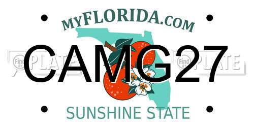 CAMG27 Florida License Plate