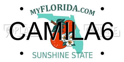 CAMILA6 Florida License Plate