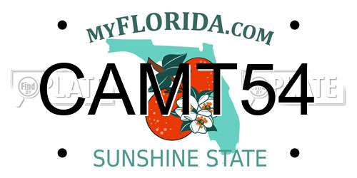 CAMT54 Florida License Plate