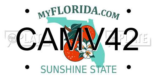 CAMV42 Florida License Plate
