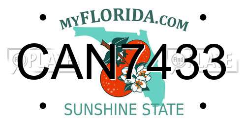 CAN7433 Florida License Plate