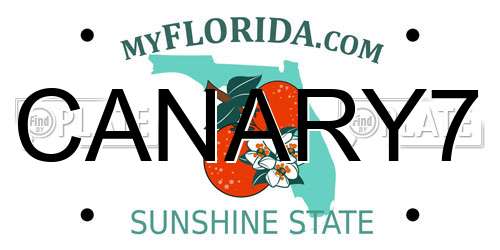 CANARY7 Florida License Plate