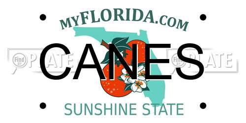 CANES Florida License Plate