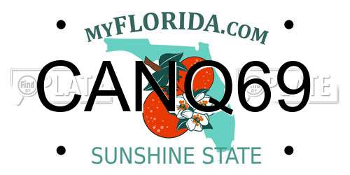 CANQ69 Florida License Plate