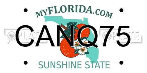 CANQ75 Florida License Plate